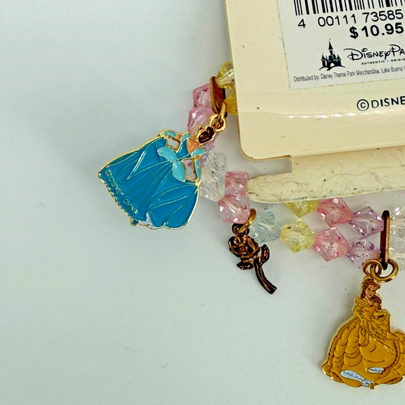 Disney Princess Charm Bracelet Stretch 6” 6 Charms Authentic Disney Parks - Picture 6 of 8